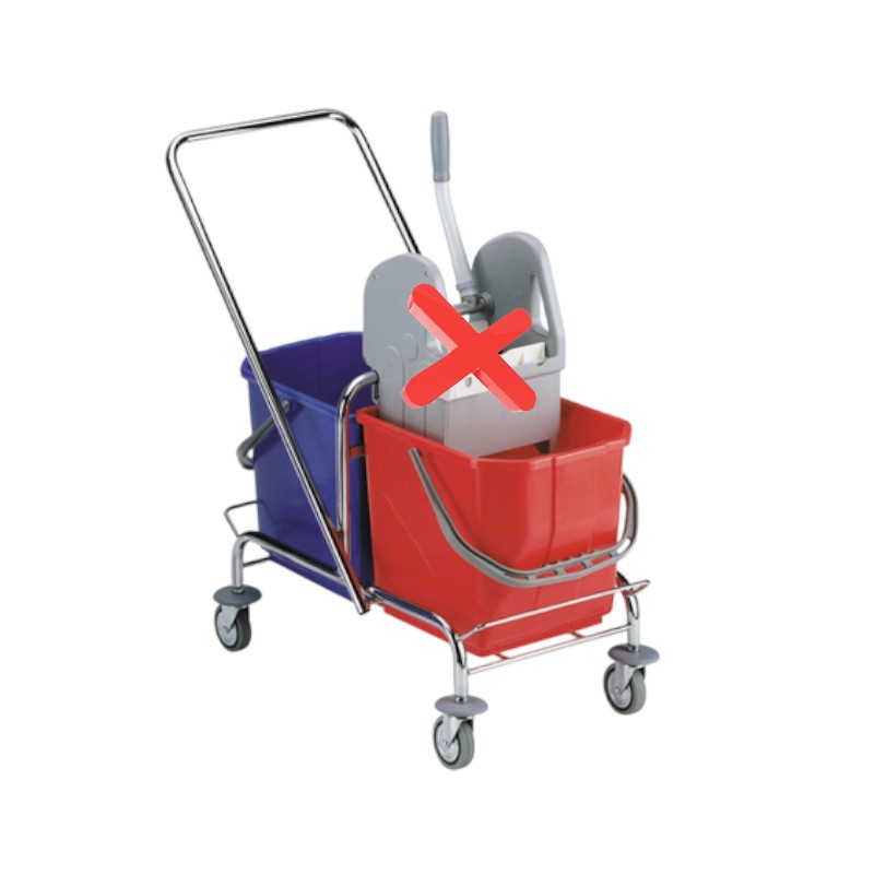 Reinigingswagen - Dubbele rol - Zonder pers - 50L